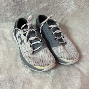 Under Armour Gray and Light Pink Training Sneaker